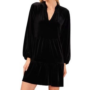 CeCe long sleeve velvet babydoll dress